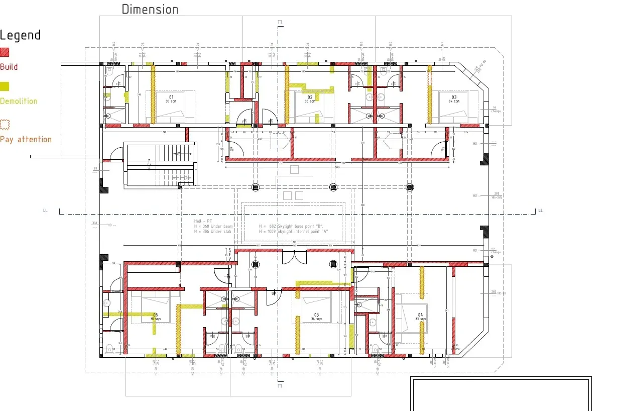 Amani Boutique Hotel a Zanzibar, Tanzania, disegno di progetto 1. Progetto di Riccardo Bandera Architetto