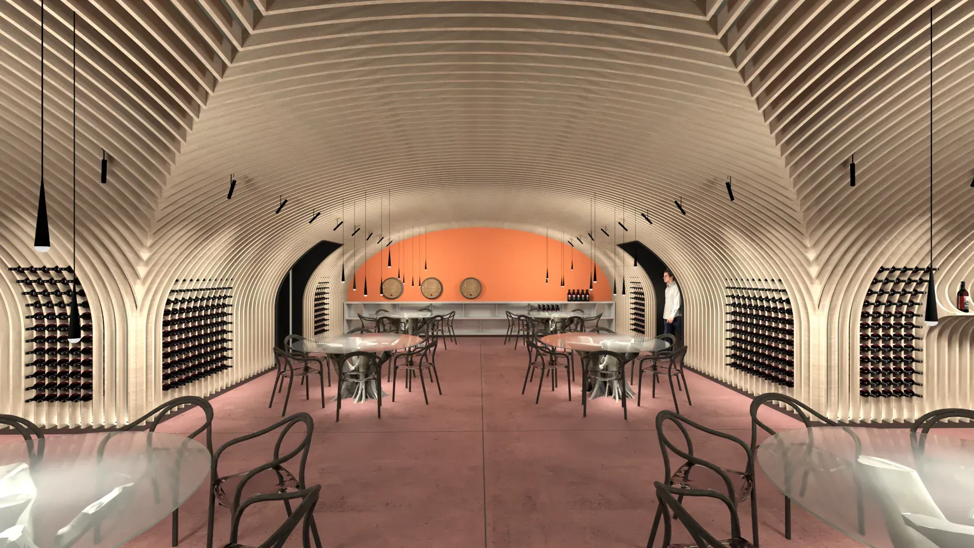 Cantina Vini Colombo sul lago di Garda, VR, render 1. Progetto di Riccardo Bandera Architetto