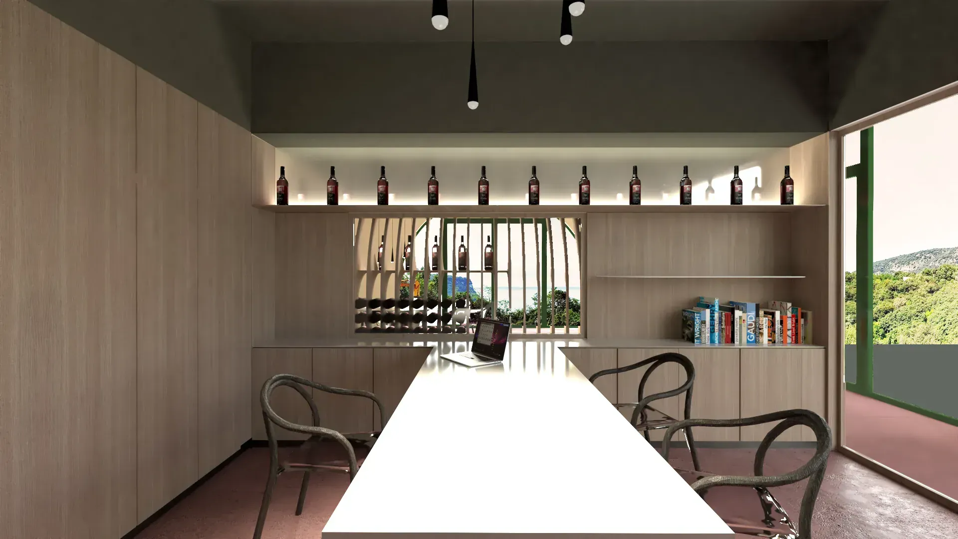 Cantina Vini Colombo sul lago di Garda, VR, render 4. Progetto di Riccardo Bandera Architetto