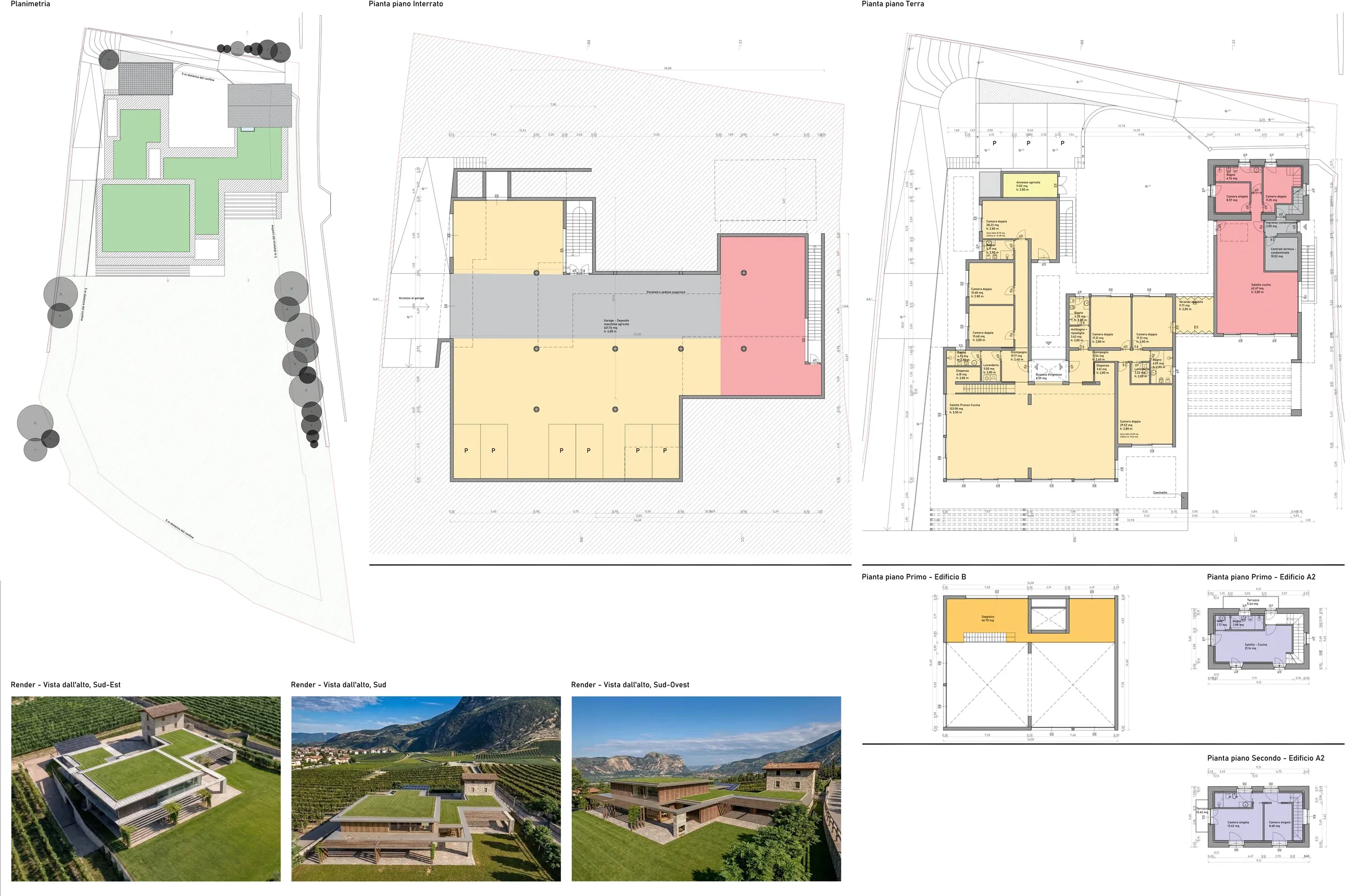 Casa a Bolognano Arco, TN, disegno 1. Progetto di Riccardo Bandera Architetto