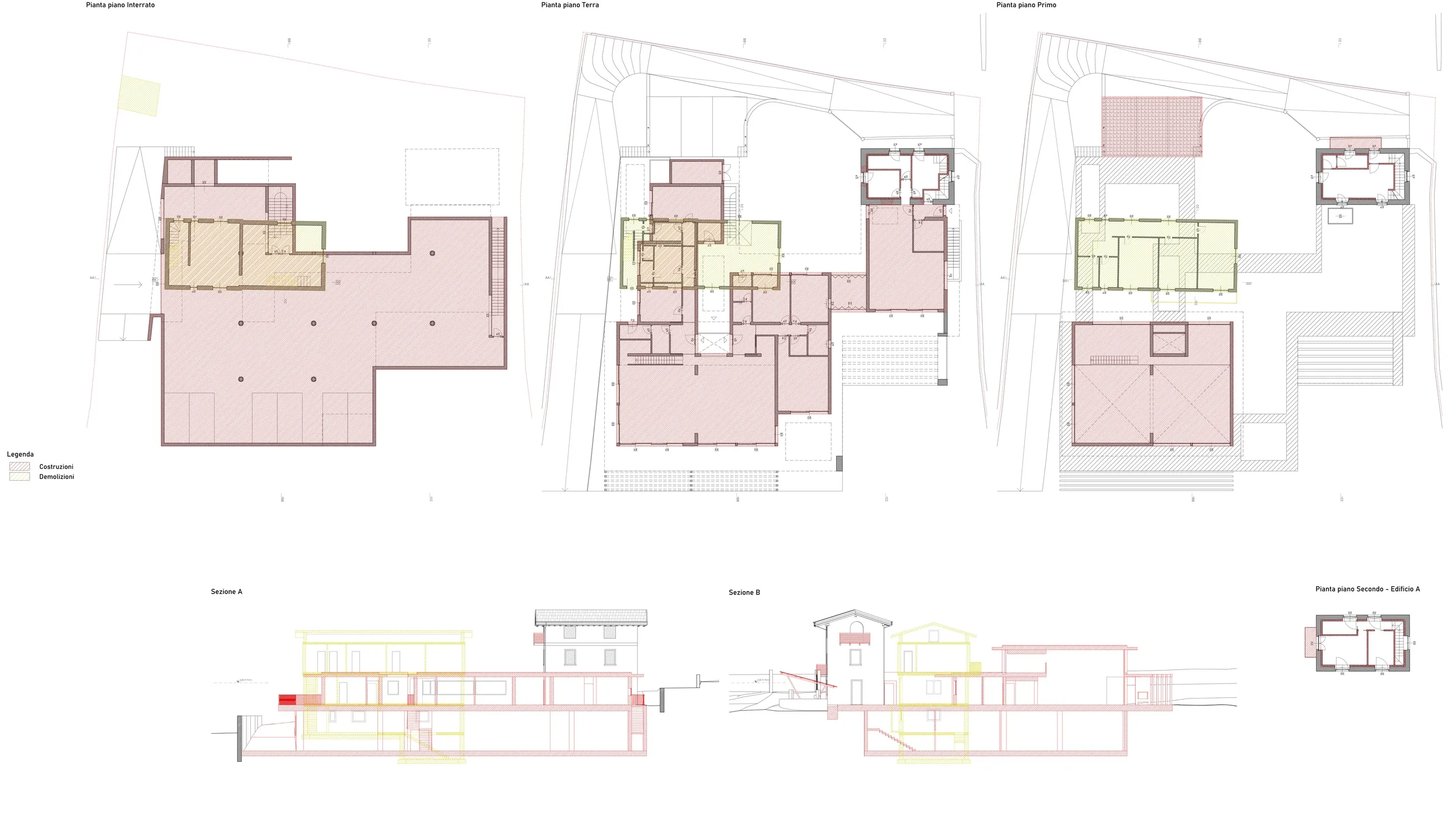 Casa a Bolognano Arco, TN, disegno 3. Progetto di Riccardo Bandera Architetto