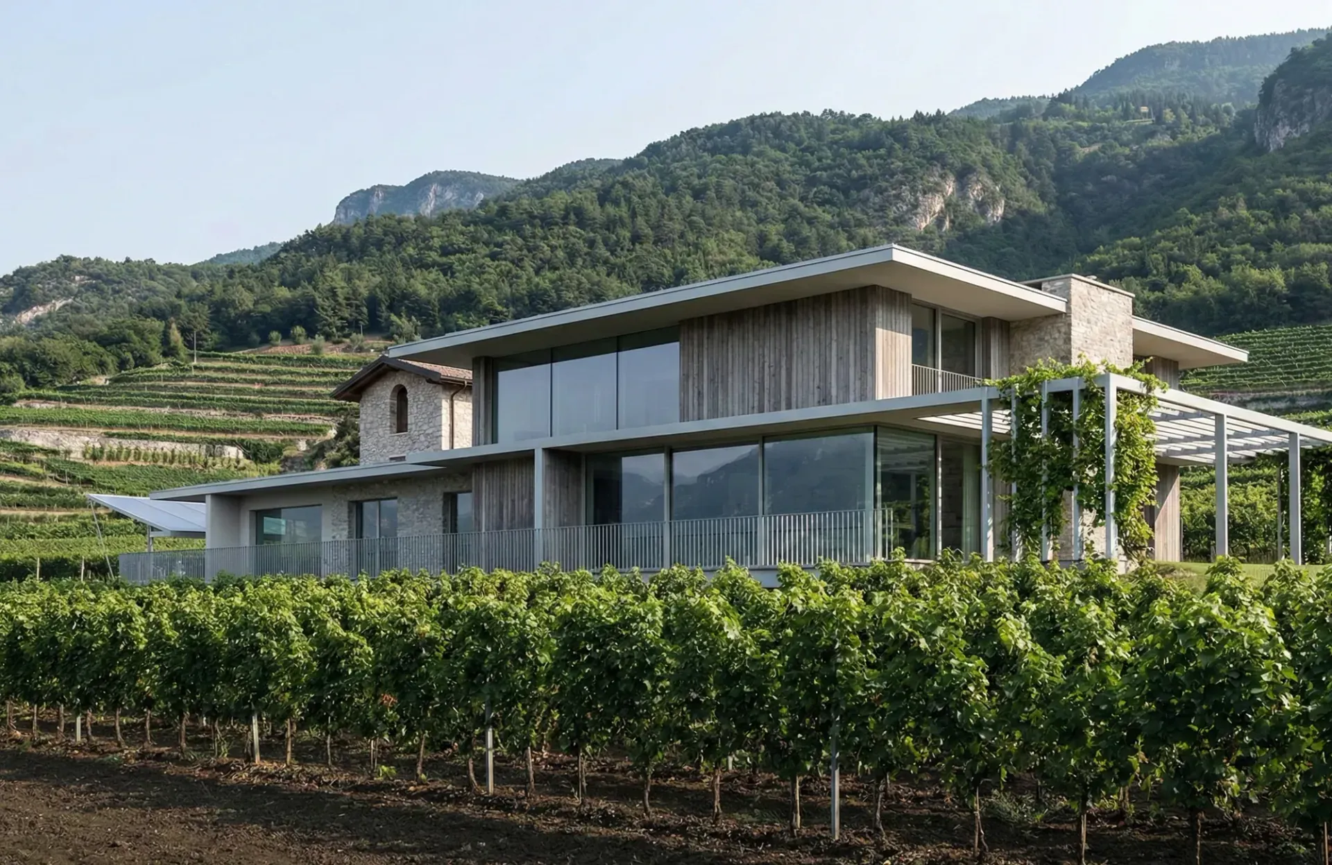 Casa a Bolognano Arco, TN, render 2. Progetto di Riccardo Bandera Architetto