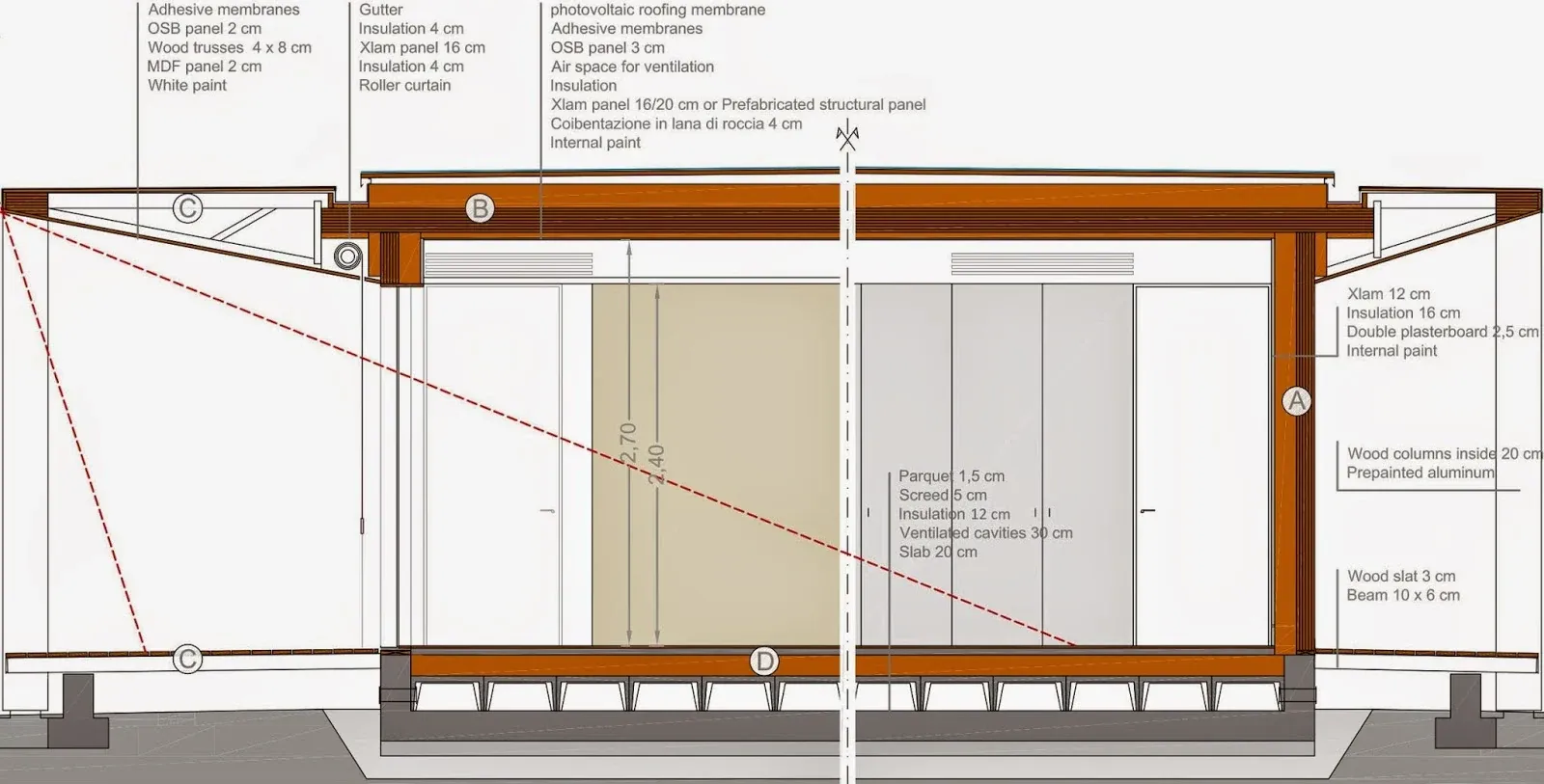 Case prefabbricate in legno a Cavallino-Treporti, VE, disegno di progetto 4. Progetto di Riccardo Bandera Architetto