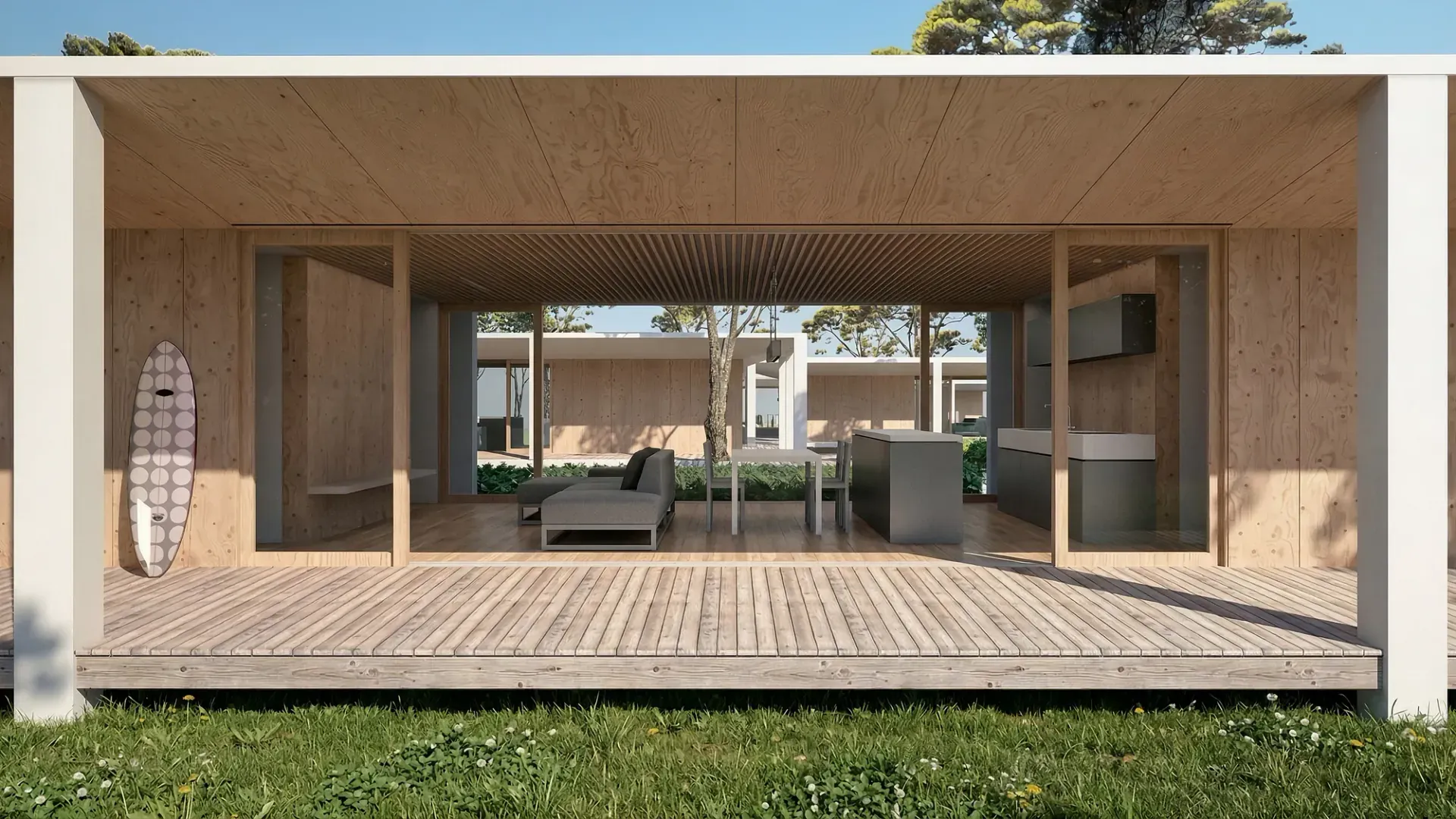 Case prefabbricate in legno a Cavallino-Treporti, VE, foto 4. Progetto di Riccardo Bandera Architetto