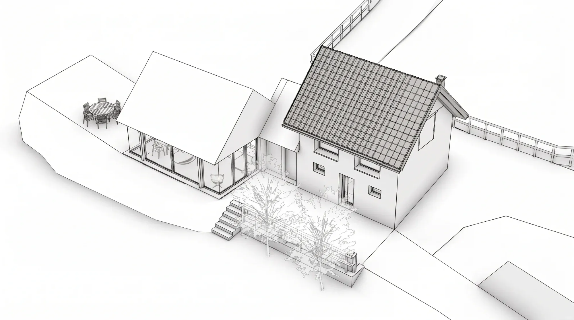 Ristrutturazione di una casera nell’Alpago a Tambre, BL: modello 3D di progetto