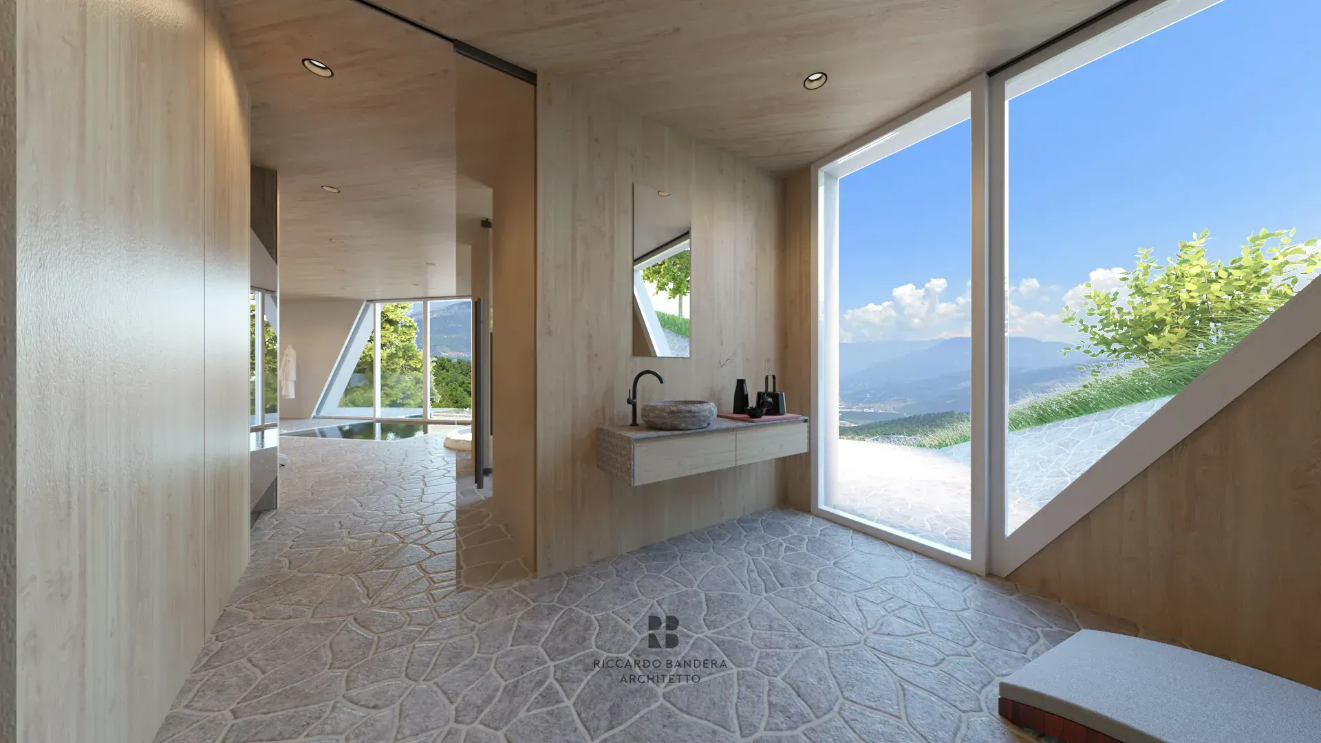 Chalet Pinocchio: hotel in legno a Brentonico, TN, render 4. Progetto di Riccardo Bandera Architetto