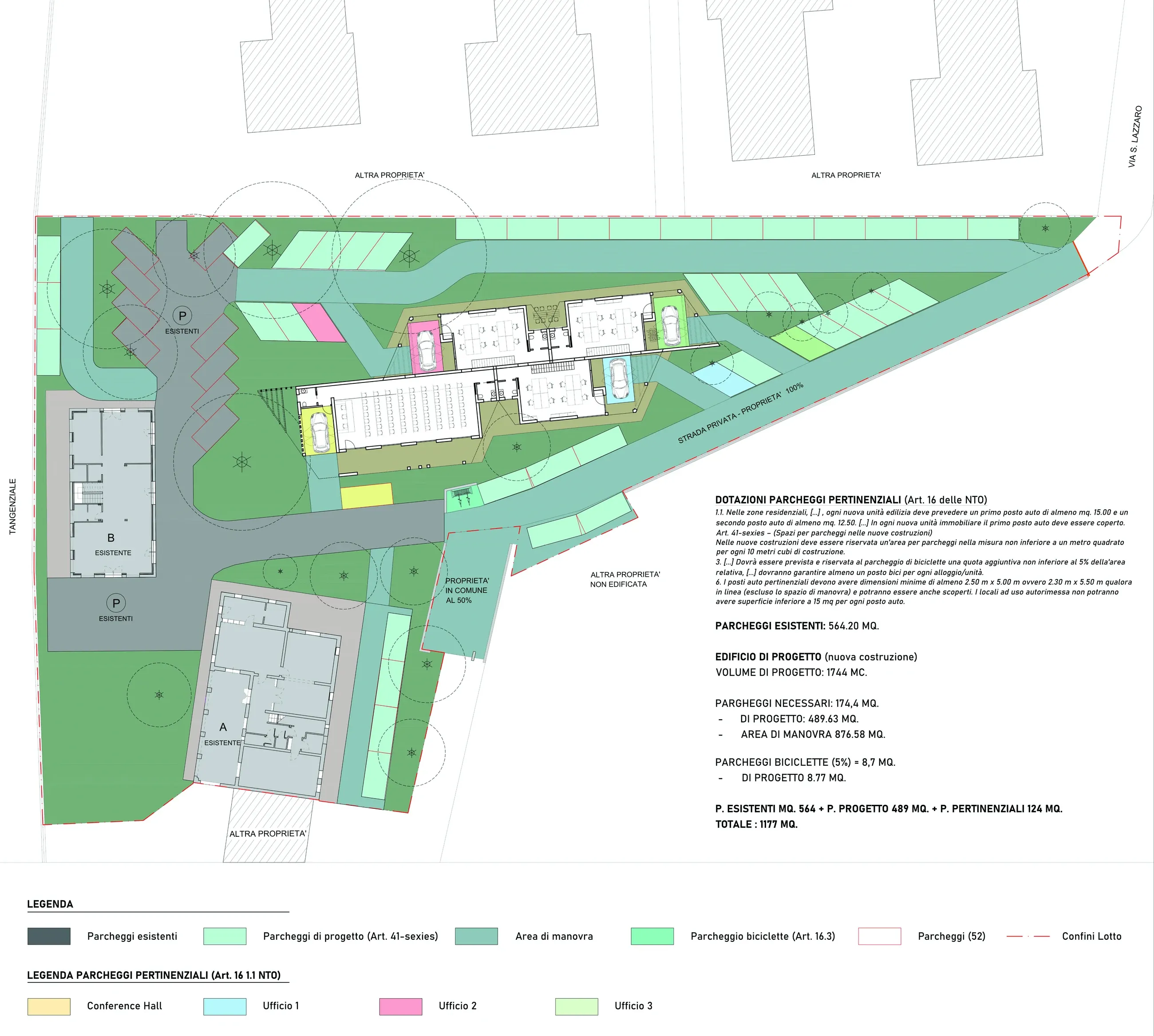Edificio per uffici a Treviso, TV, disegno 1. Progetto di Riccardo Bandera Architetto
