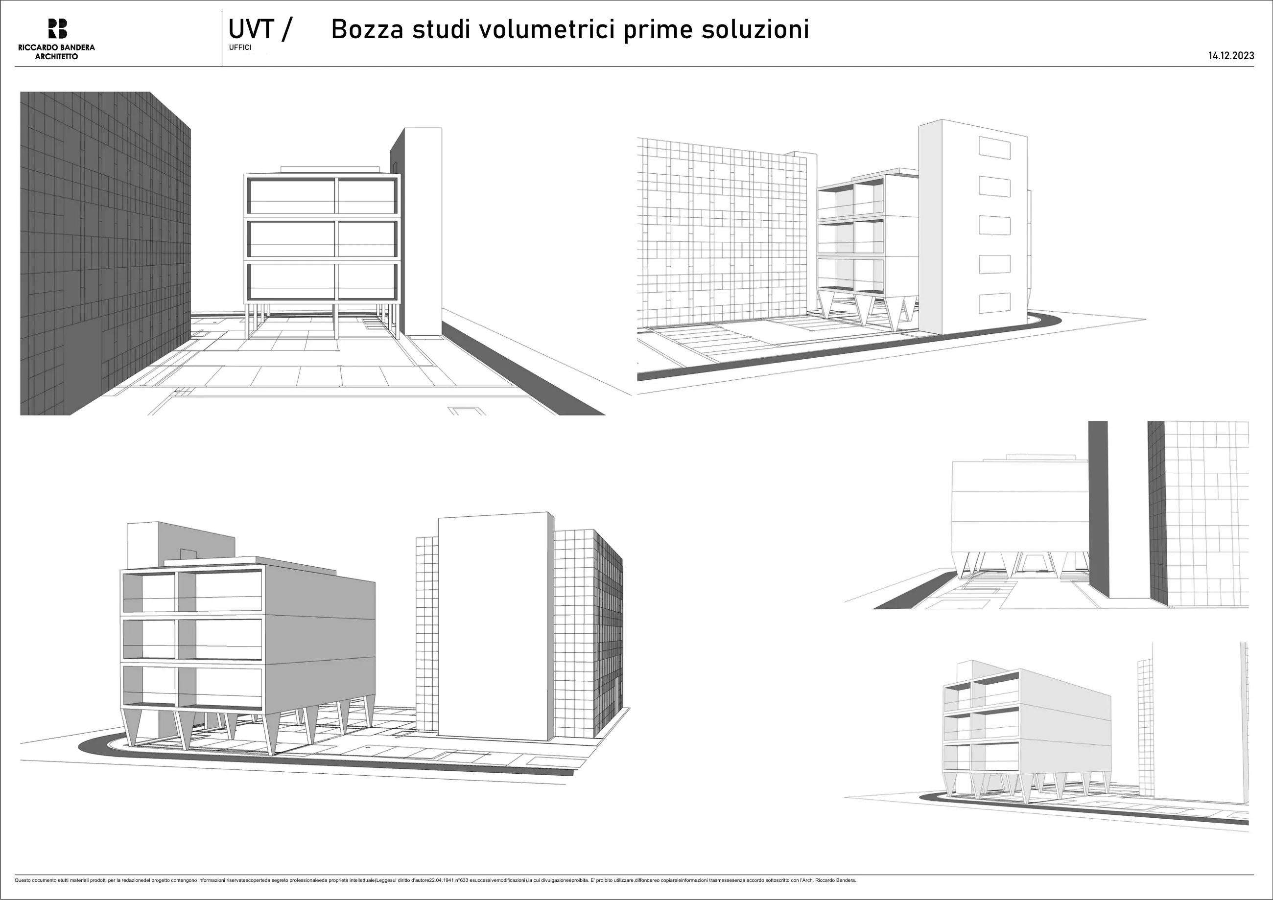 Edificio per uffici in Via Torino a Mestre, VE, disegno 3. Progetto di Riccardo Bandera Architetto