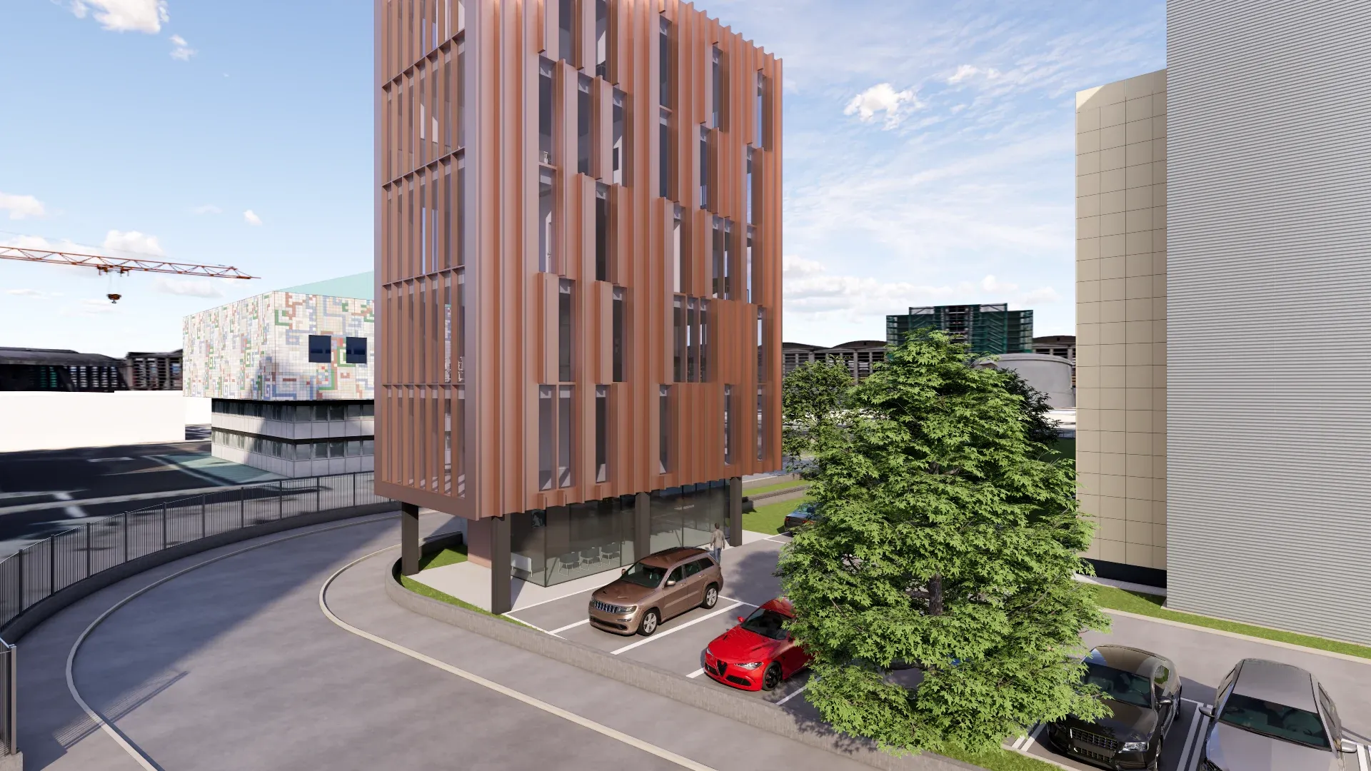 Edificio per uffici in Via Torino a Mestre, VE, render 6. Progetto di Riccardo Bandera Architetto