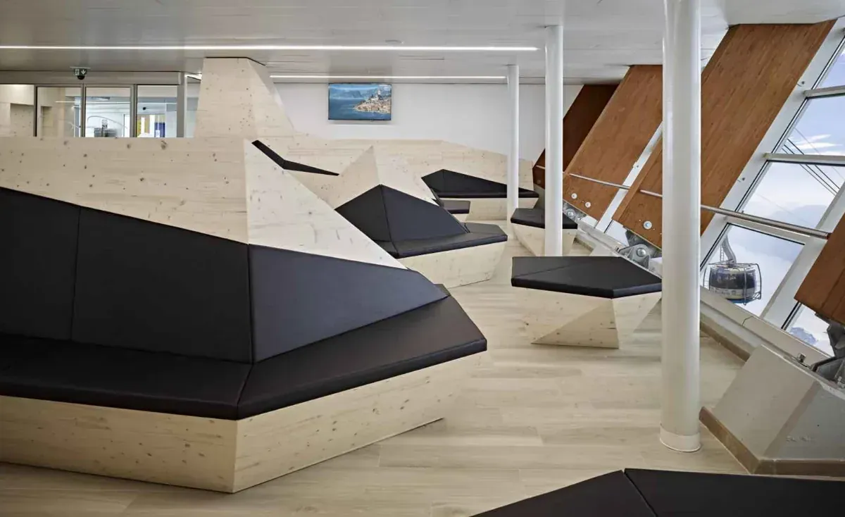 Funivia Malcesine Monte Baldo: paesaggio arredo, TN, progetto di Riccardo Bandera Architetto