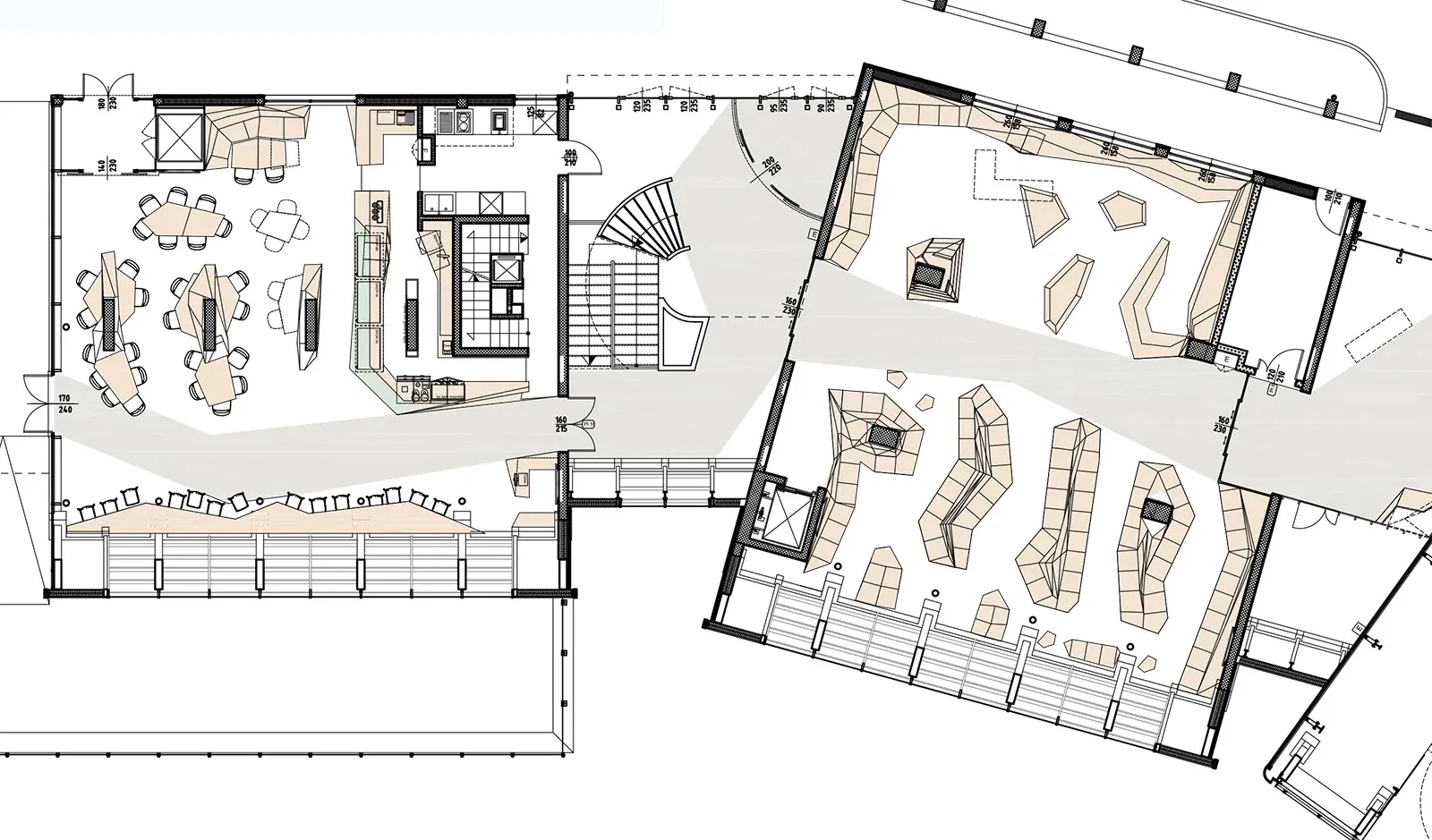 Funivia Malcesine Monte Baldo: paesaggio arredo, TN, disegno di progetto 2. Progetto di Riccardo Bandera Architetto