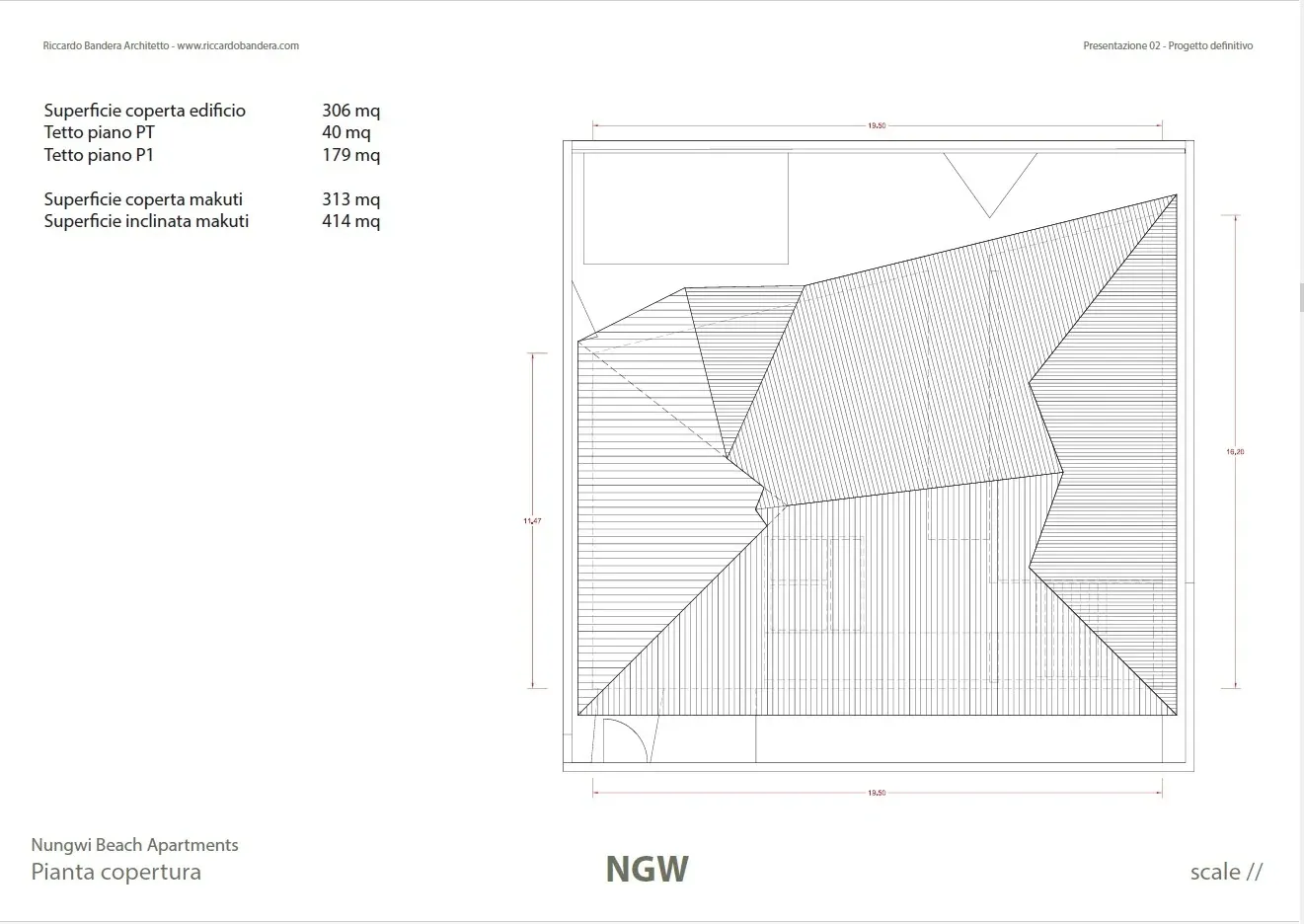 Guest house a Nungwi, disegno di progetto 3. Progetto di Riccardo Bandera Architetto