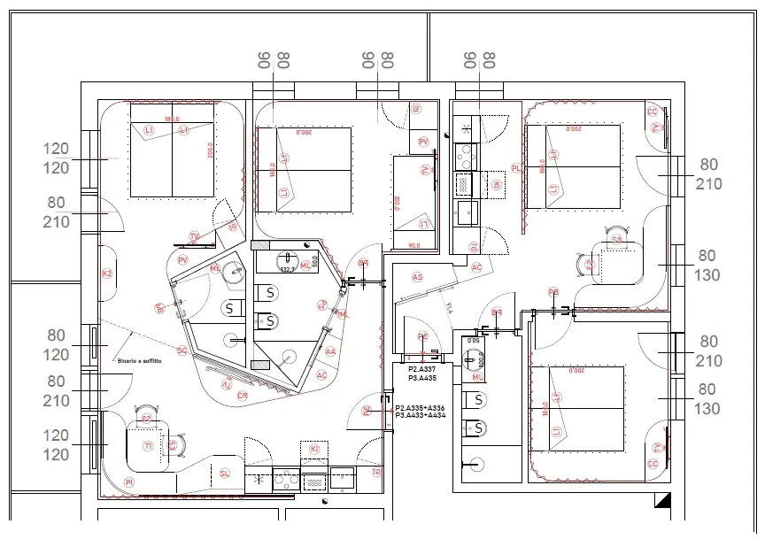 Hotel Antares a Selva di Val Gardena, BZ, disegno di progetto 2. Progetto di Riccardo Bandera Architetto