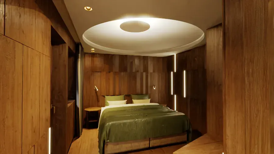 Hotel Antares a Selva di Val Gardena, BZ, render 6. Progetto di Riccardo Bandera Architetto