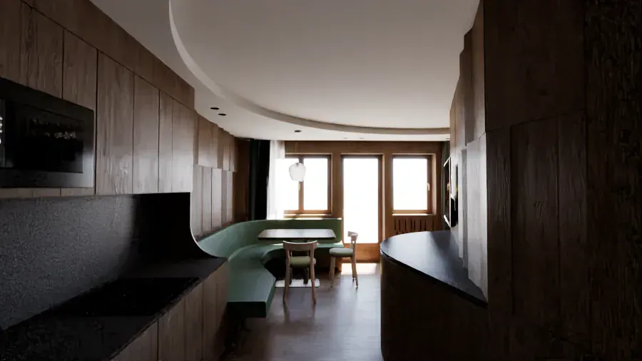 Hotel Antares a Selva di Val Gardena, BZ, render 8. Progetto di Riccardo Bandera Architetto