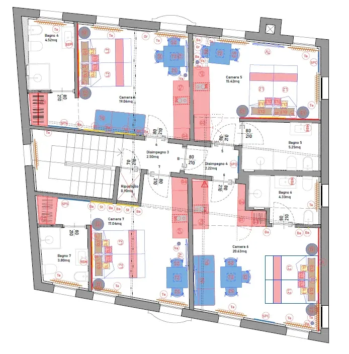 Michelangelo House a Mestre, VE, disegno di progetto 1. Progetto di Riccardo Bandera Architetto