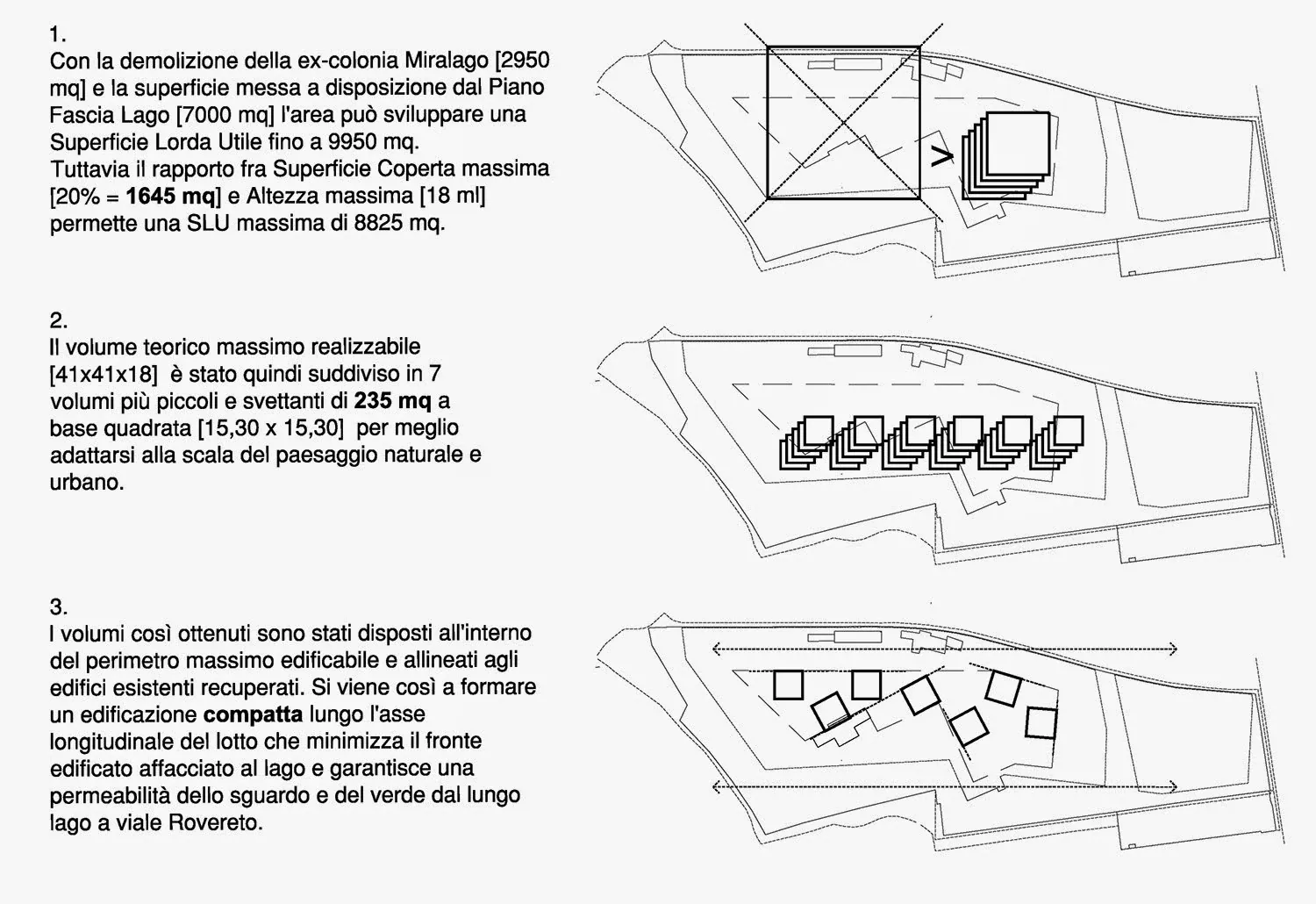 Miralago Active Campus in Riva del Garda, TN, disegno di progetto 2. Progetto di Riccardo Bandera Architetto