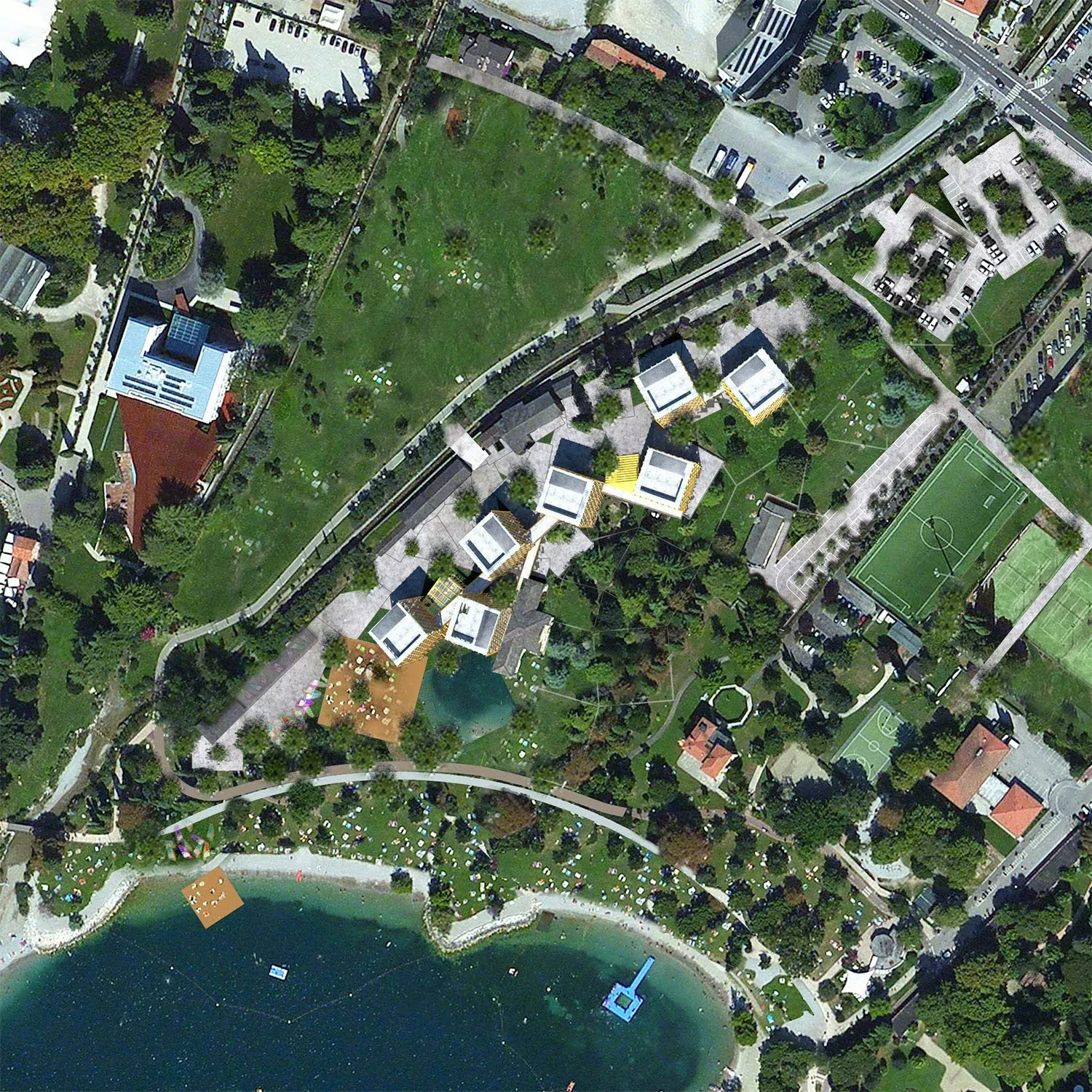 Miralago Active Campus in Riva del Garda, TN, disegno di progetto 7. Progetto di Riccardo Bandera Architetto