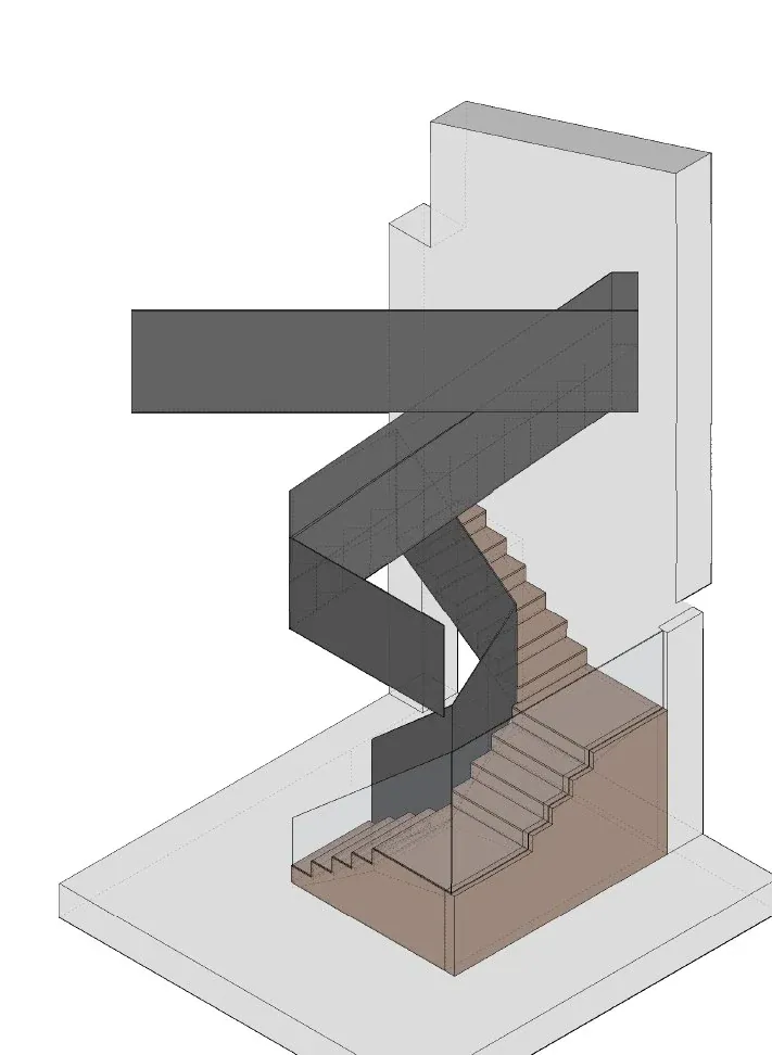 Nuova scala e soppalco per una casa ad Albignasego, PD, disegno di progetto 3. Progetto di Riccardo Bandera Architetto