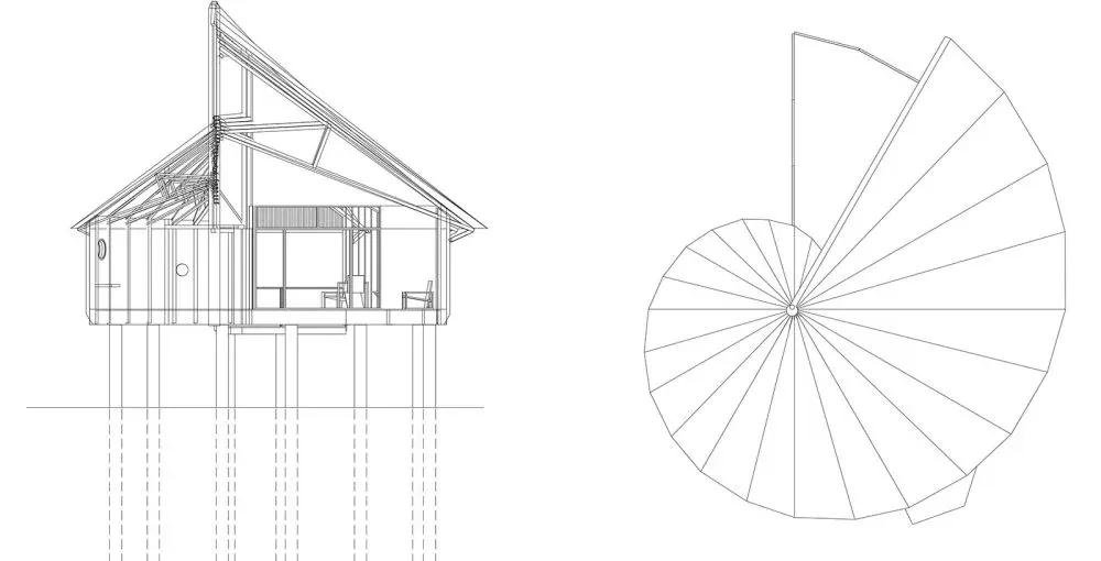 Overwater Villas a Zanzibar, Tanzania, disegno di progetto 2. Progetto di Riccardo Bandera Architetto