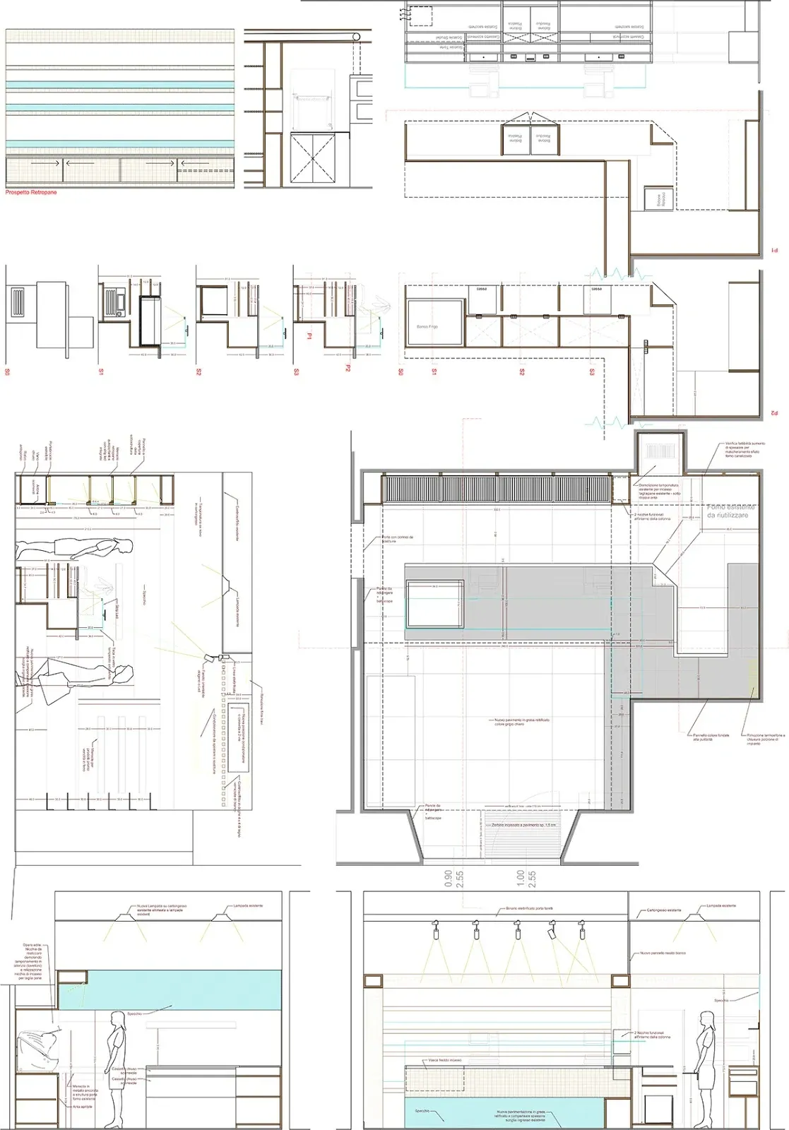 Panificio Moderno Rivendita a Isera, TN, disegno di progetto 1. Progetto di Riccardo Bandera Architetto
