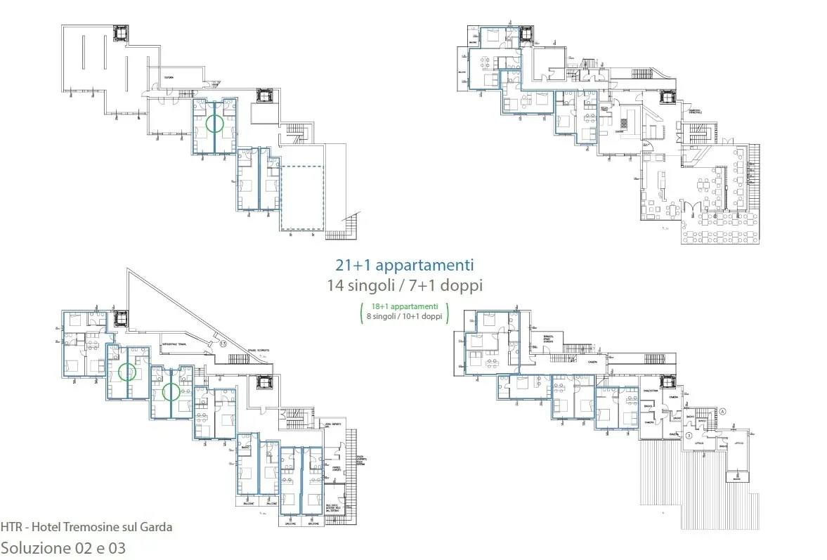 riqualificazione dell’Hotel Tremosine, disegno di progetto 1. Progetto di Riccardo Bandera Architetto