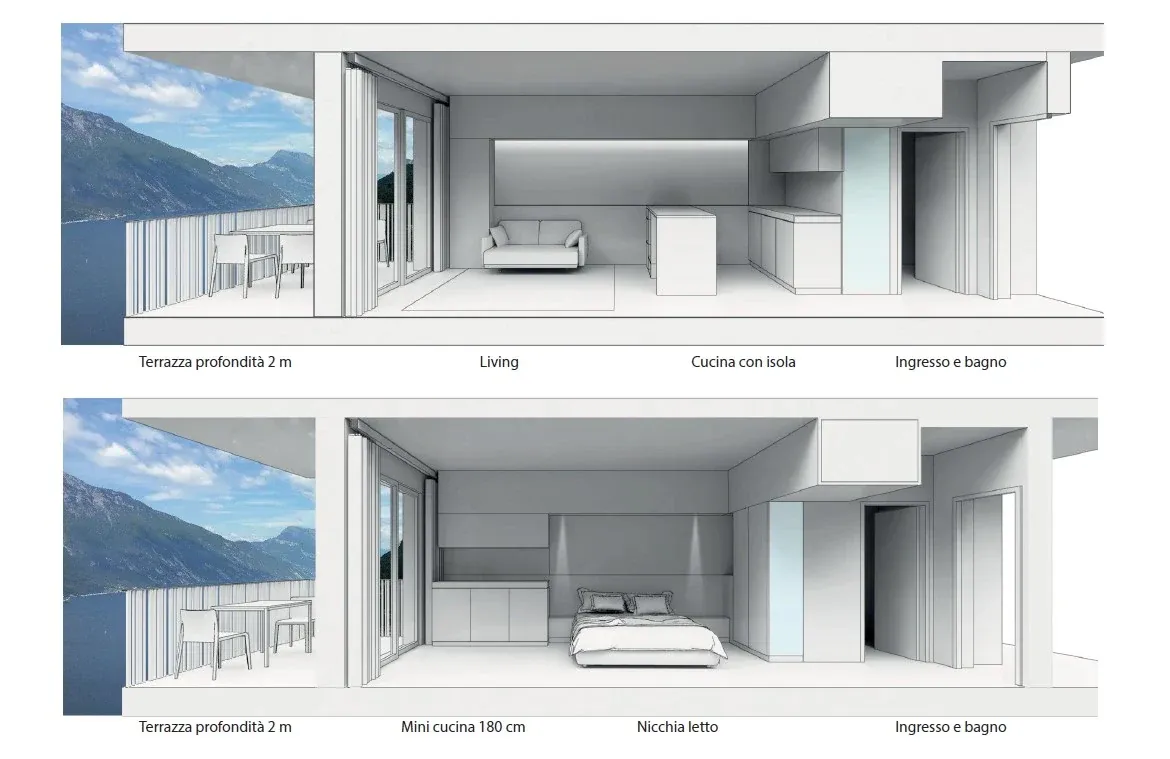 riqualificazione dell’Hotel Tremosine, disegno di progetto 4. Progetto di Riccardo Bandera Architetto
