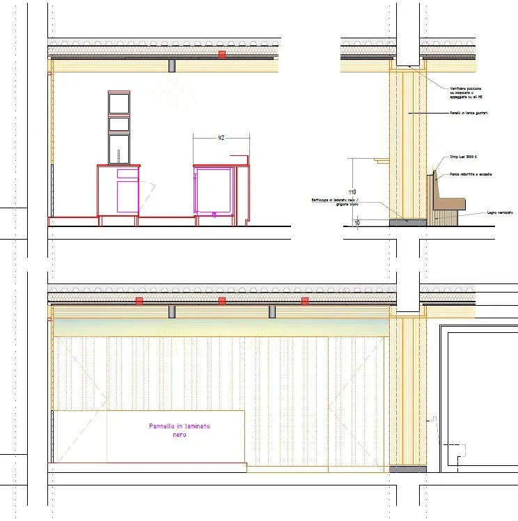 Ristorante alpino a Polsa di Brentonico, Trento, disegno di progetto 1. Progetto di Riccardo Bandera Architetto