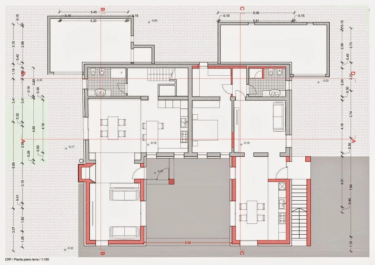 Ristrutturazione con ampliamento a Martellago, VE, disegno di progetto 1. Progetto di Riccardo Bandera Architetto