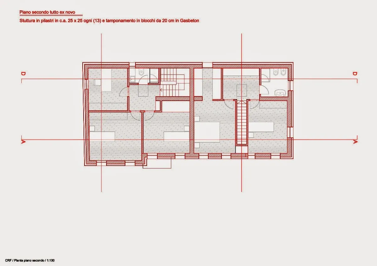 Ristrutturazione con ampliamento a Martellago, VE, disegno di progetto 3. Progetto di Riccardo Bandera Architetto