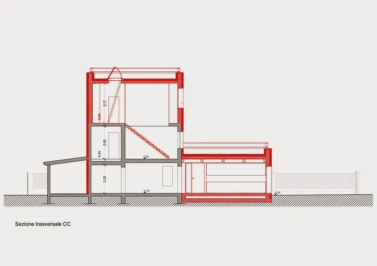 Ristrutturazione con ampliamento a Martellago, VE, disegno di progetto 4. Progetto di Riccardo Bandera Architetto