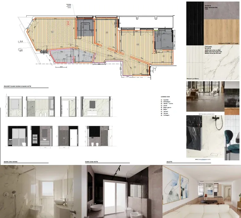 Ristrutturazione appartamento a Rovereto, disegno di progetto 1. Progetto di Riccardo Bandera Architetto