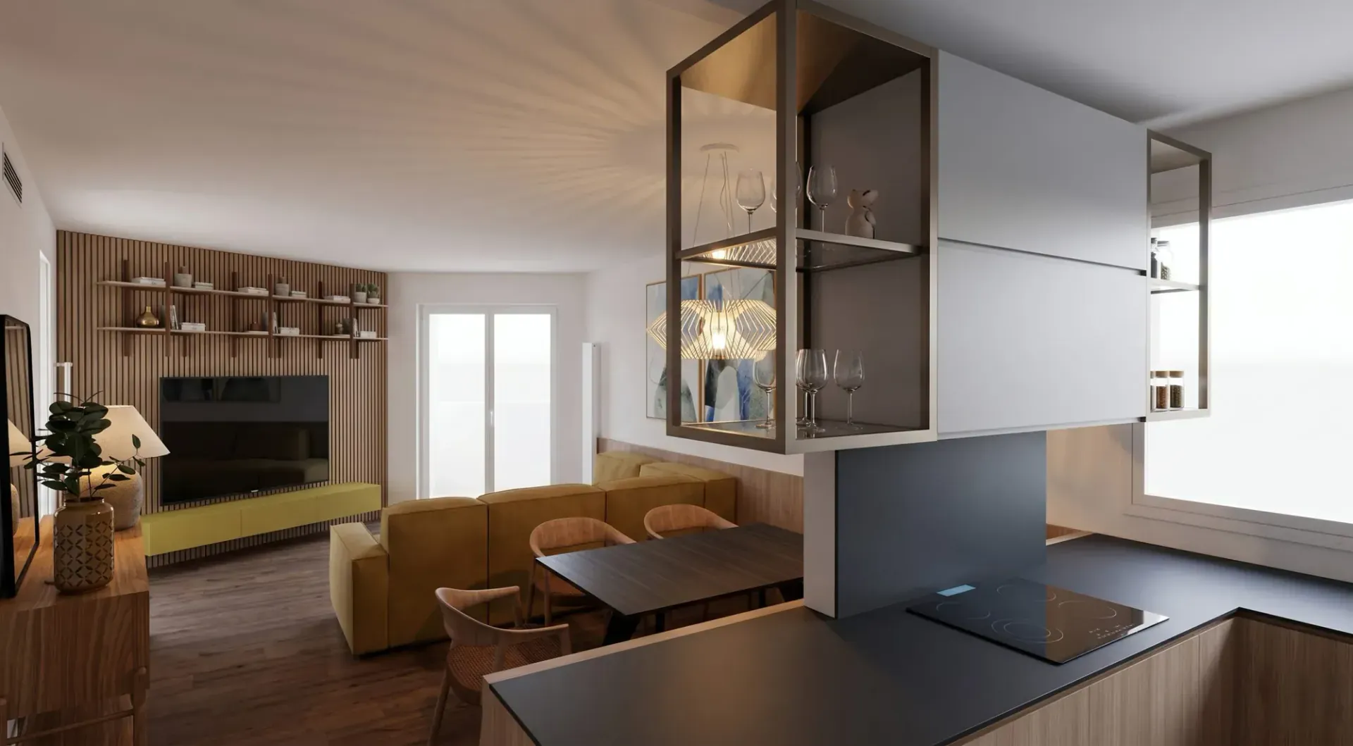 Ristrutturazione appartamento a Rovereto, render 2. Progetto di Riccardo Bandera Architetto