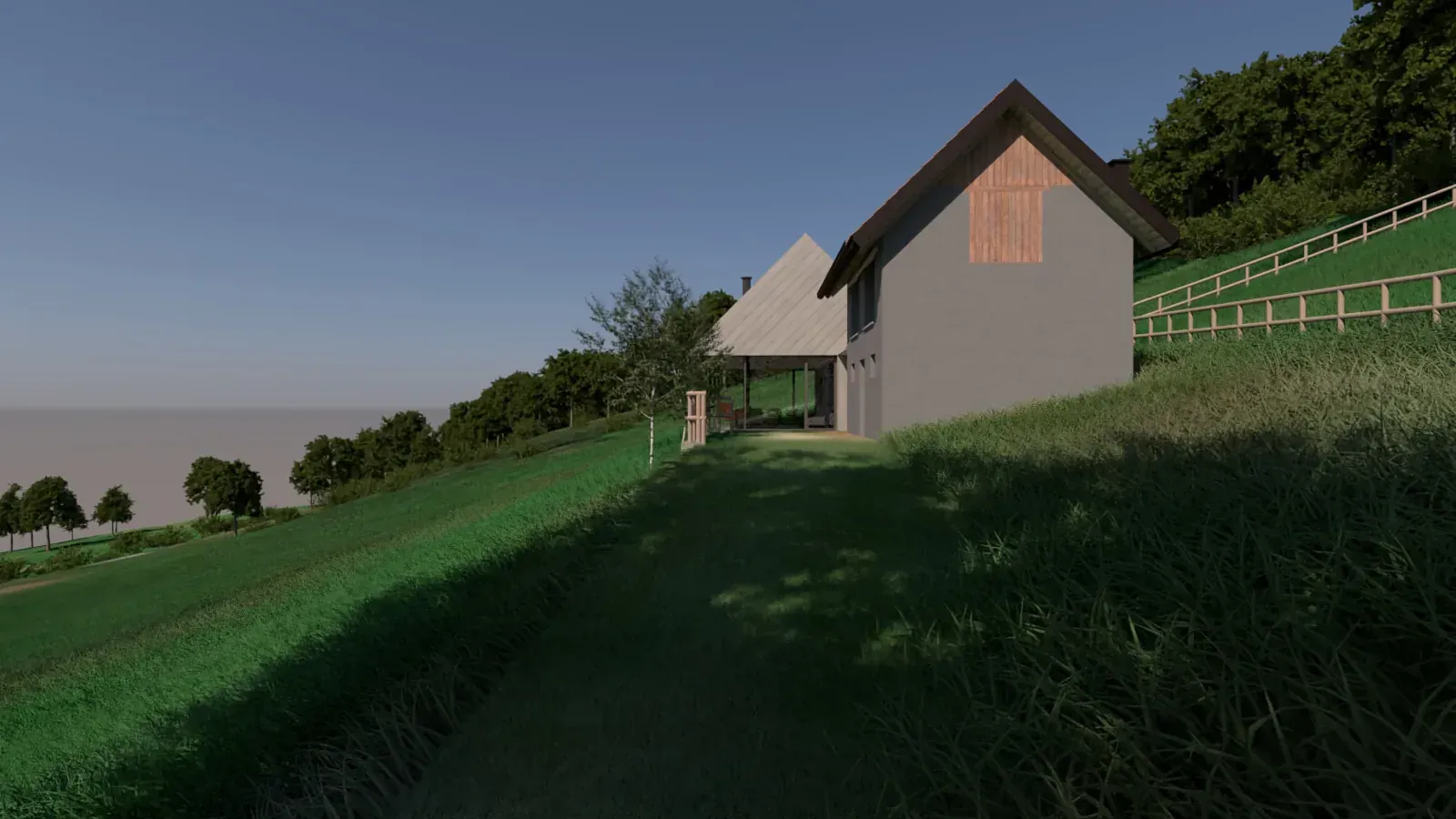 Ristrutturazione di una casera nell’Alpago a Tambre, BL, render 1. Progetto di Riccardo Bandera Architetto