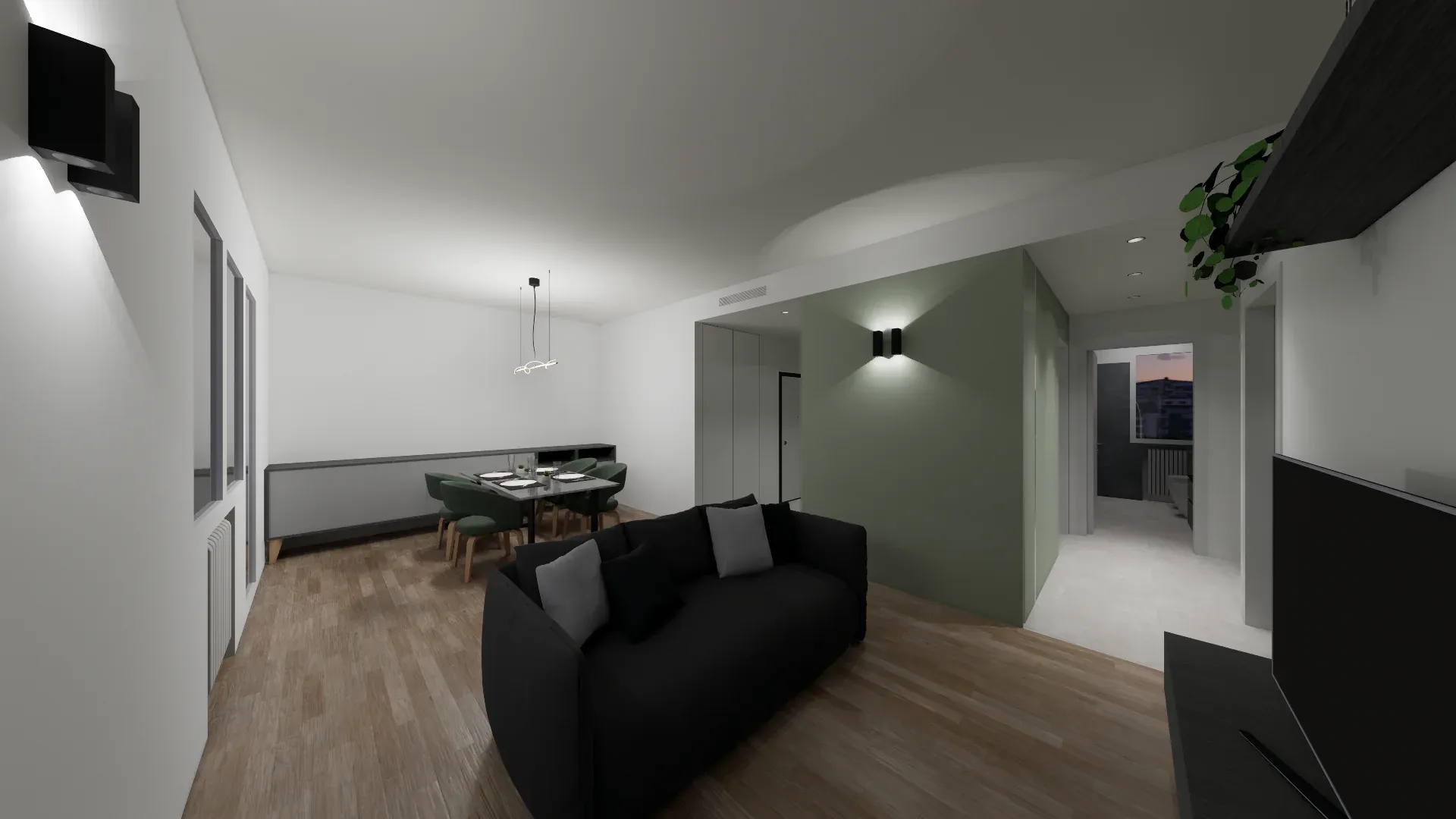 Ristrutturazione di interni a Mestre, VE, render 2. Progetto di Riccardo Bandera Architetto