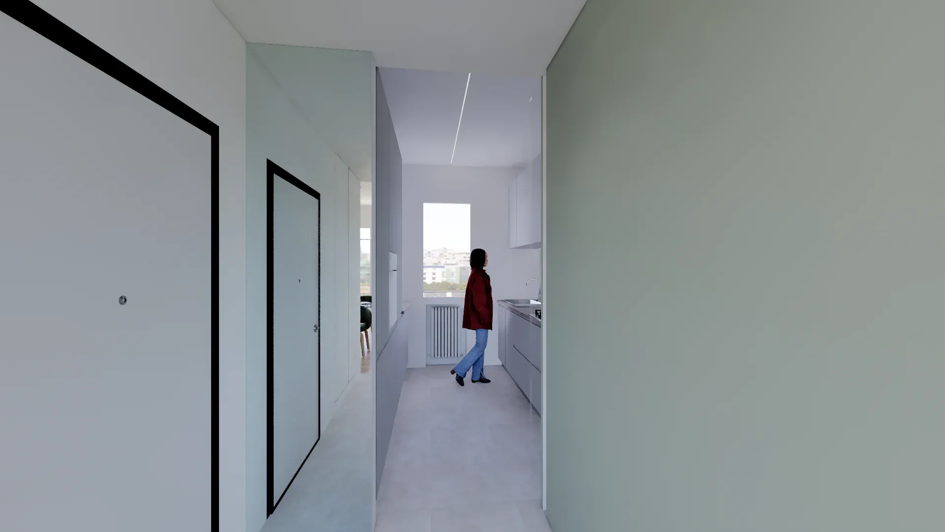 Ristrutturazione di interni a Mestre, VE, render 4. Progetto di Riccardo Bandera Architetto