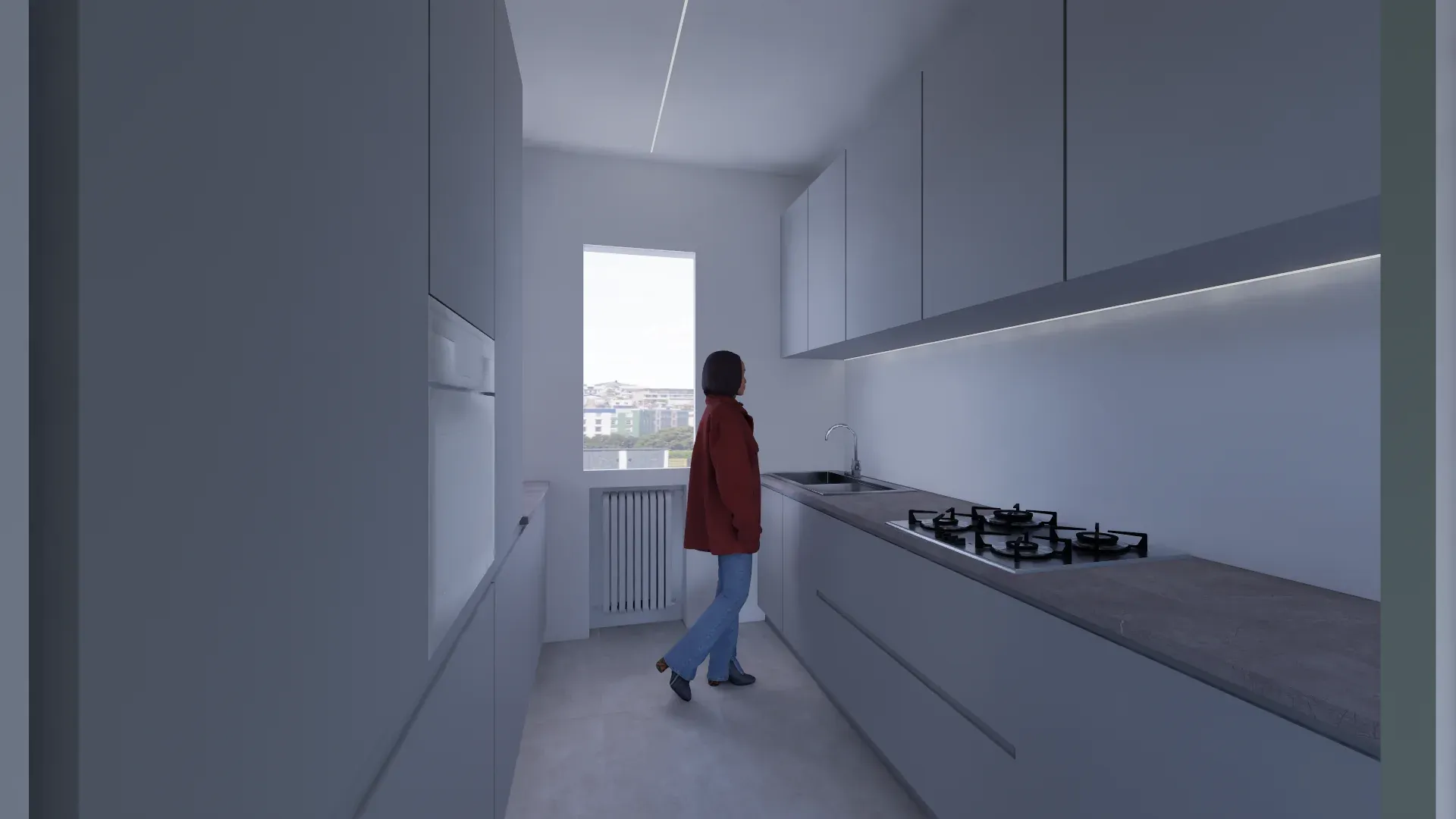 Ristrutturazione di interni a Mestre, VE, render 5. Progetto di Riccardo Bandera Architetto