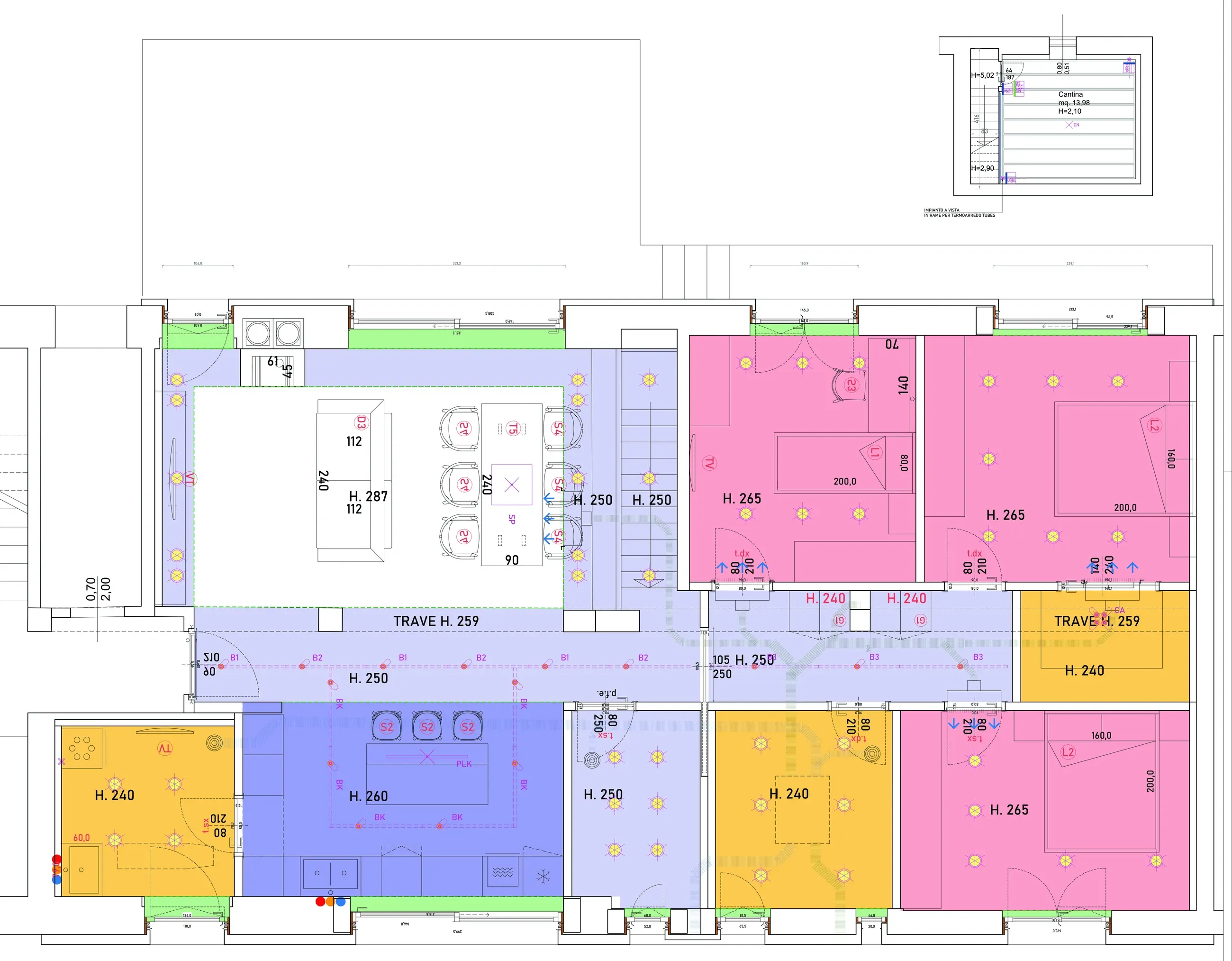 Ristrutturazione e interni a Rovereto, TN, disegno 4. Progetto di Riccardo Bandera Architetto