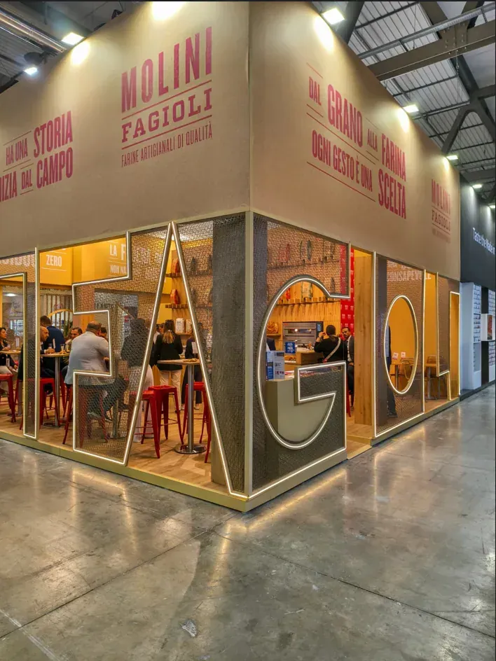 Stand TuttoFood Molini Fagioli, progetto di Riccardo Bandera Architetto