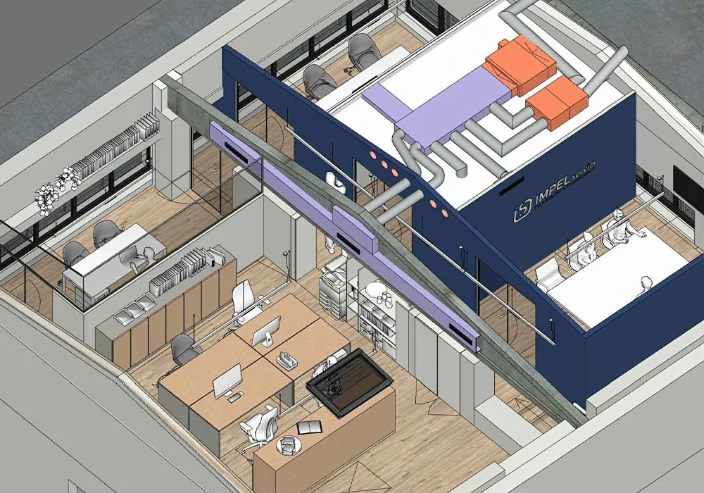 Uffici Impel servizi, disegno di progetto 1. Progetto di Riccardo Bandera Architetto