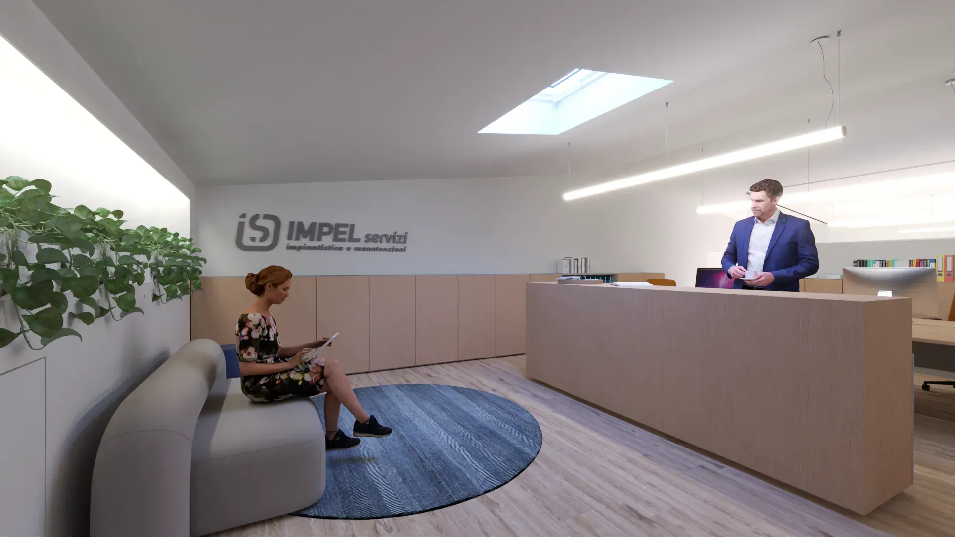 Uffici Impel servizi, render 5. Progetto di Riccardo Bandera Architetto