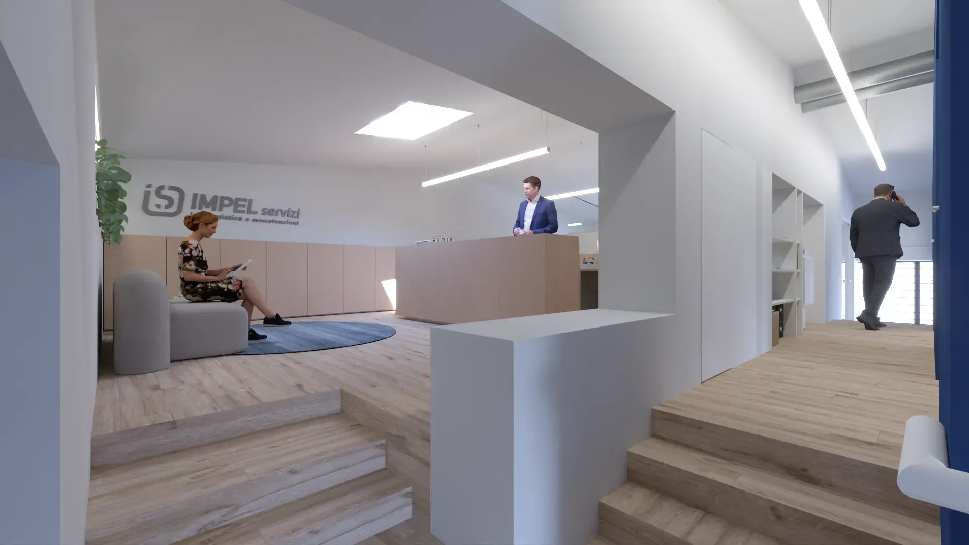 Uffici Impel servizi, render 6. Progetto di Riccardo Bandera Architetto
