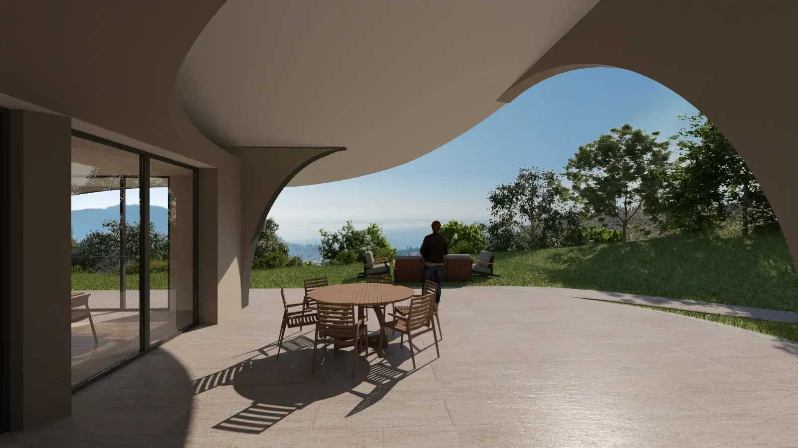 Villa con affaccio sul lago di Garda realizzata in legno a Verona, VR, render 1. Progetto di Riccardo Bandera Architetto