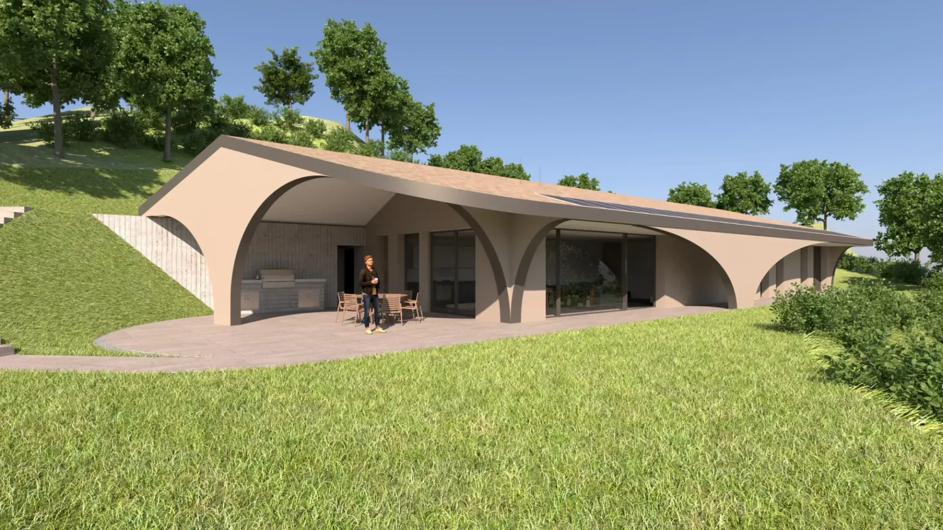 Villa con affaccio sul lago di Garda realizzata in legno a Verona, VR, render 2. Progetto di Riccardo Bandera Architetto