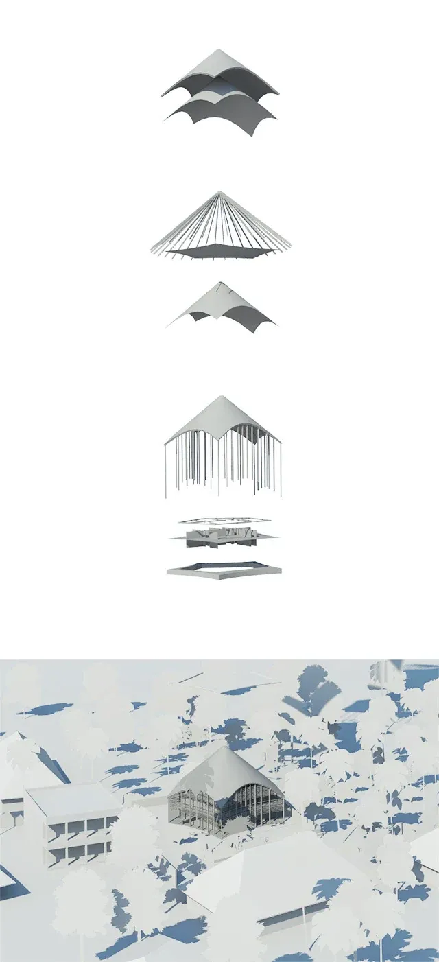 Villa tropicale a Pwani Mchangani a Zanzibar, Tanzania, disegno di progetto 1. Progetto di Riccardo Bandera Architetto