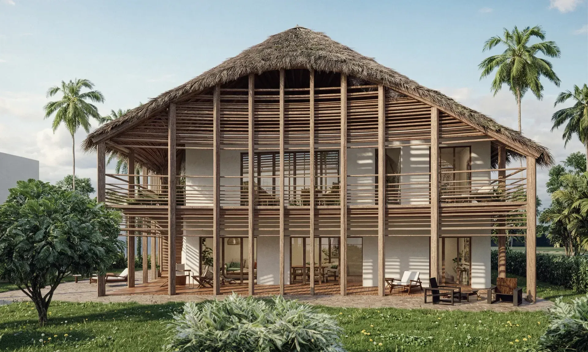 Villa tropicale a Pwani Mchangani a Zanzibar, Tanzania, progetto di Riccardo Bandera Architetto